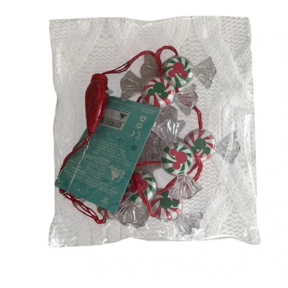 NEW Disney Parks‎ Mickey Mouse Peppermint Candy Glow Necklace